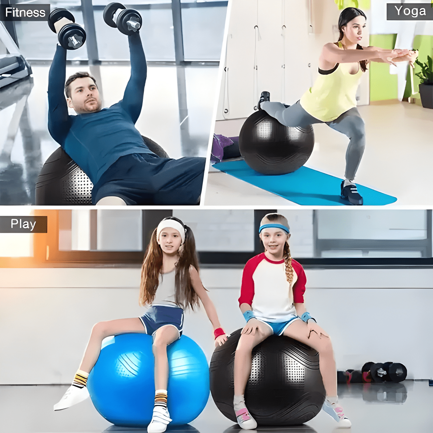 Pelota balon 75 cm pilates yoga + inflador pelotas Morado #2-2