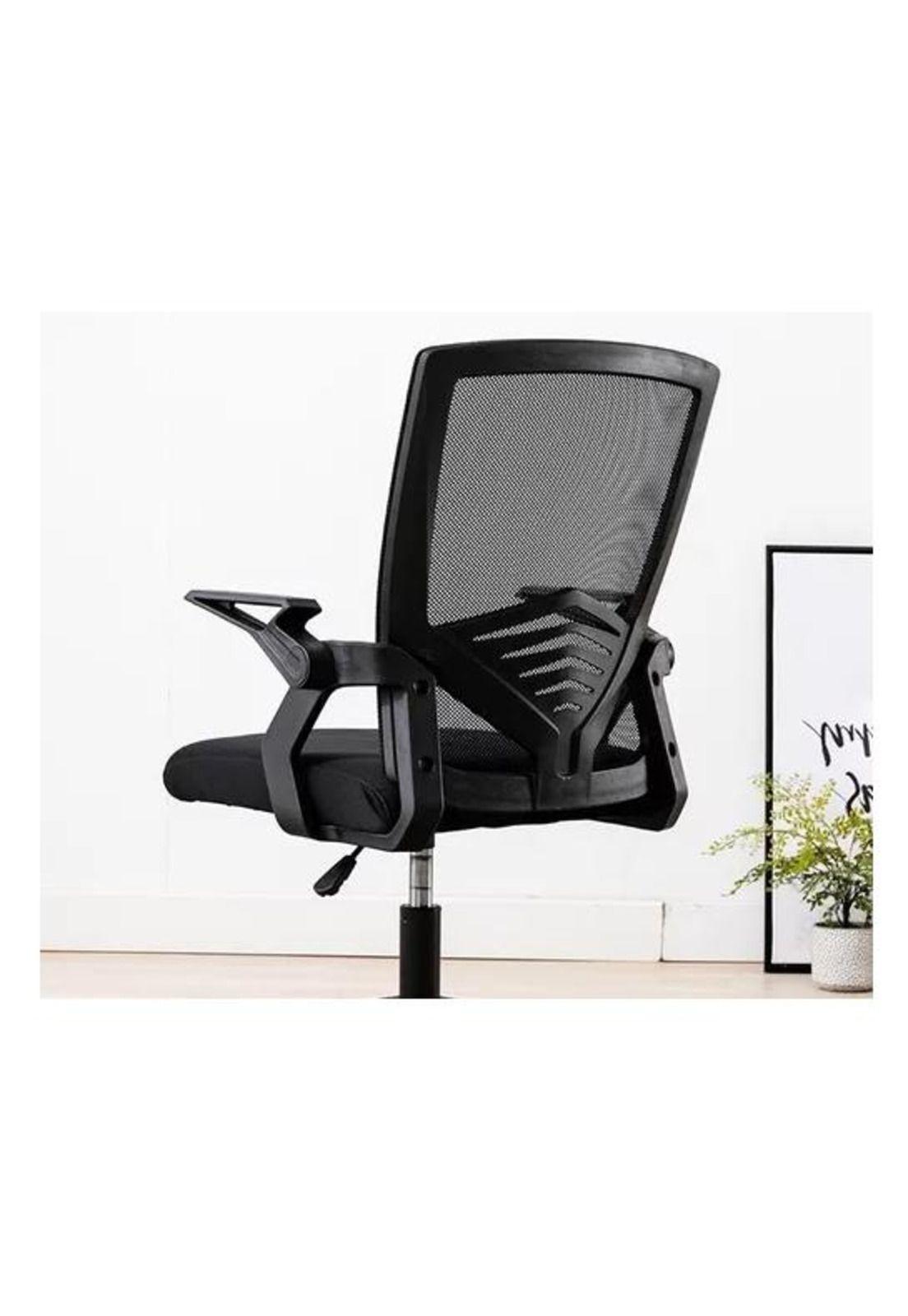 Silla de oficina ejecutiva ergonómica con respaldo de malla negra-5