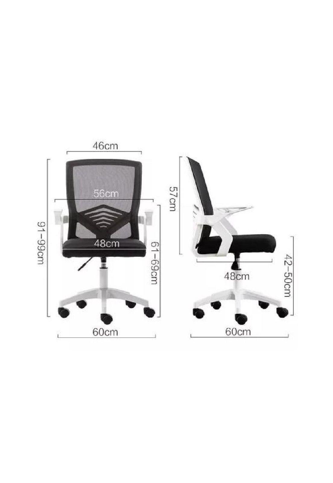 Silla de oficina ejecutiva ergonómica con respaldo de malla negra-1