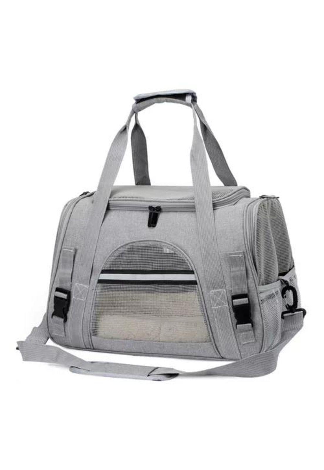 Bolso transportador para mascotas gris-2