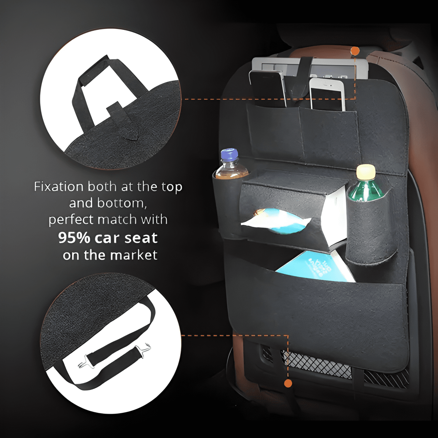 Bolso Organizador Para Respaldo Asiento Trasero De Auto #698-1