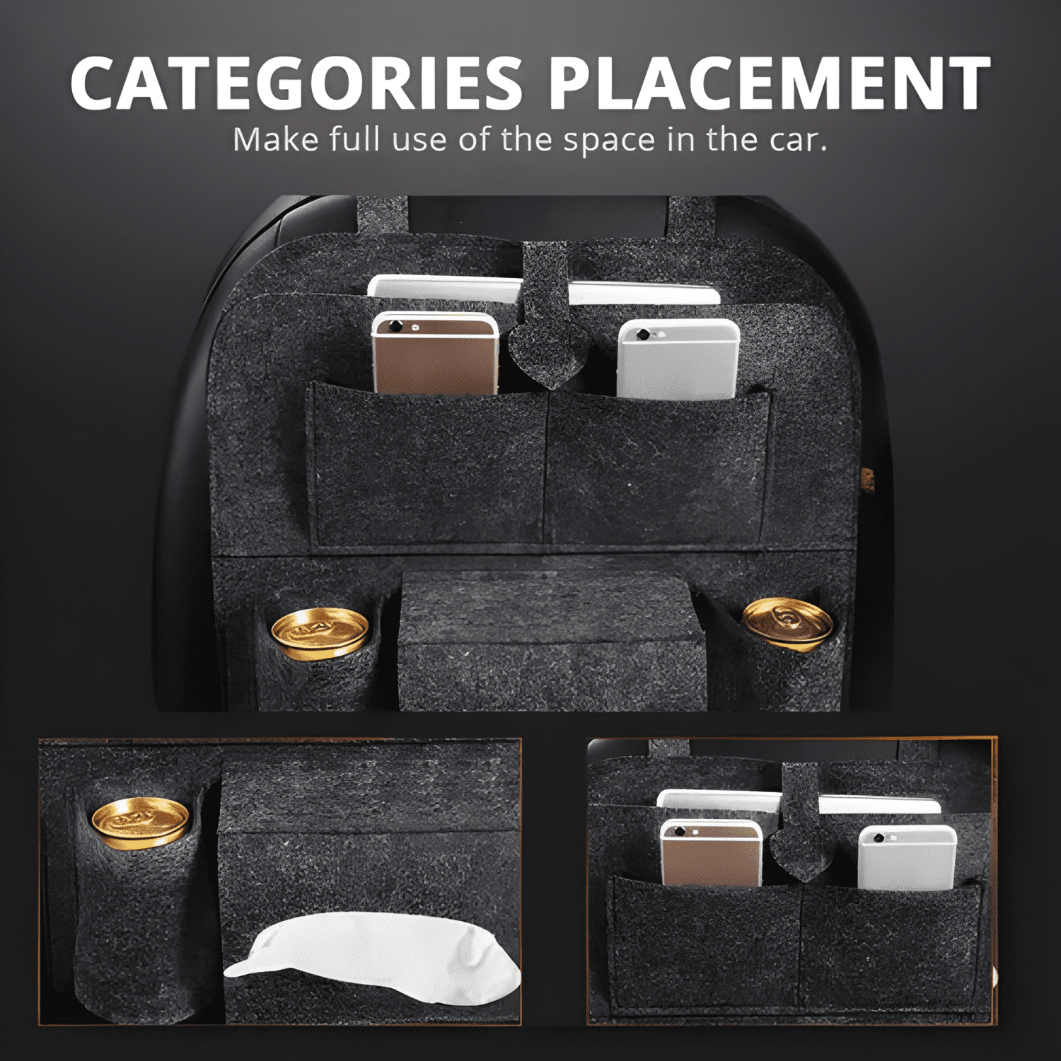 Bolso Organizador Para Respaldo Asiento Trasero De Auto #698-2