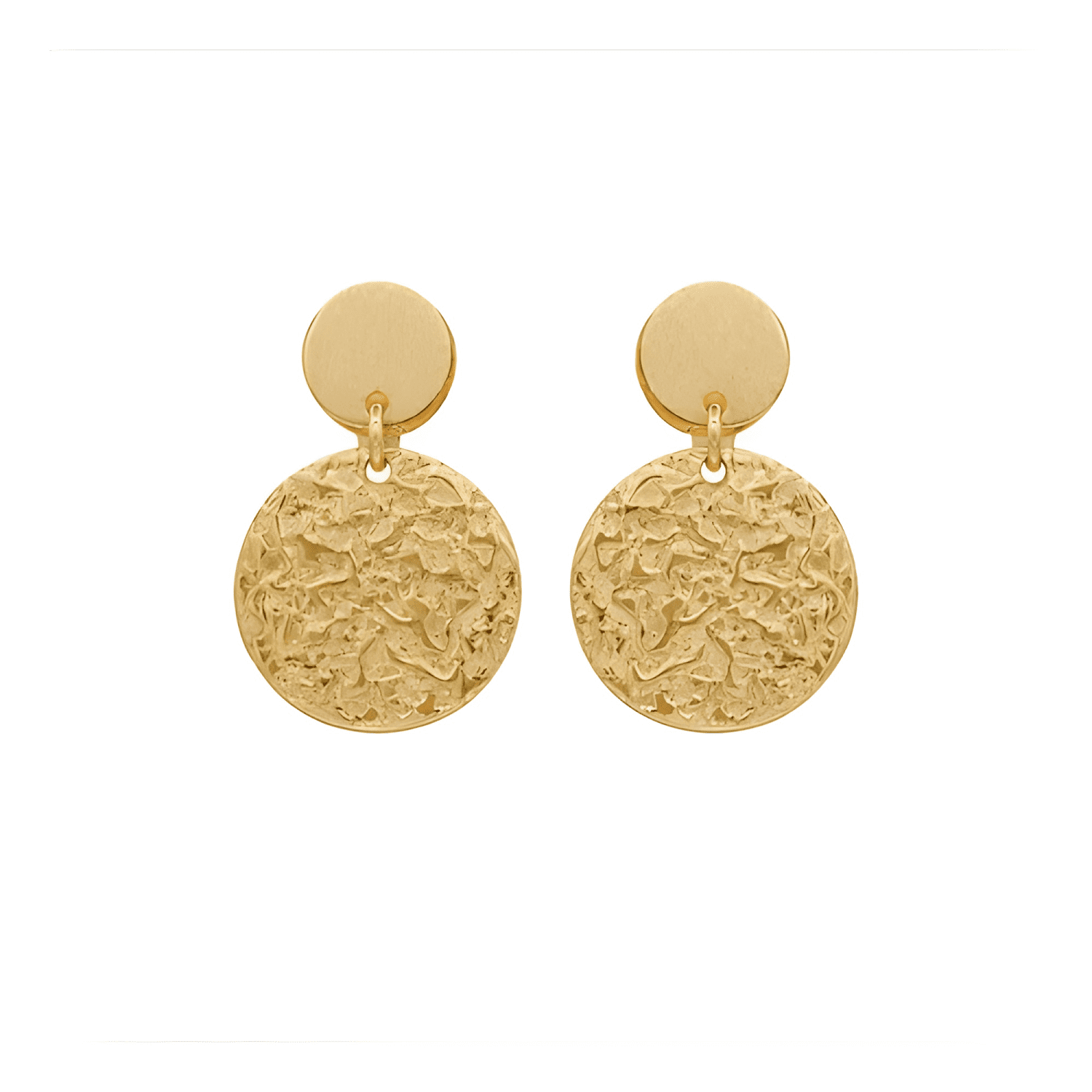 Aros Mujer Doble Esfera Con Textura Enchape Oro 18kt Psk-0