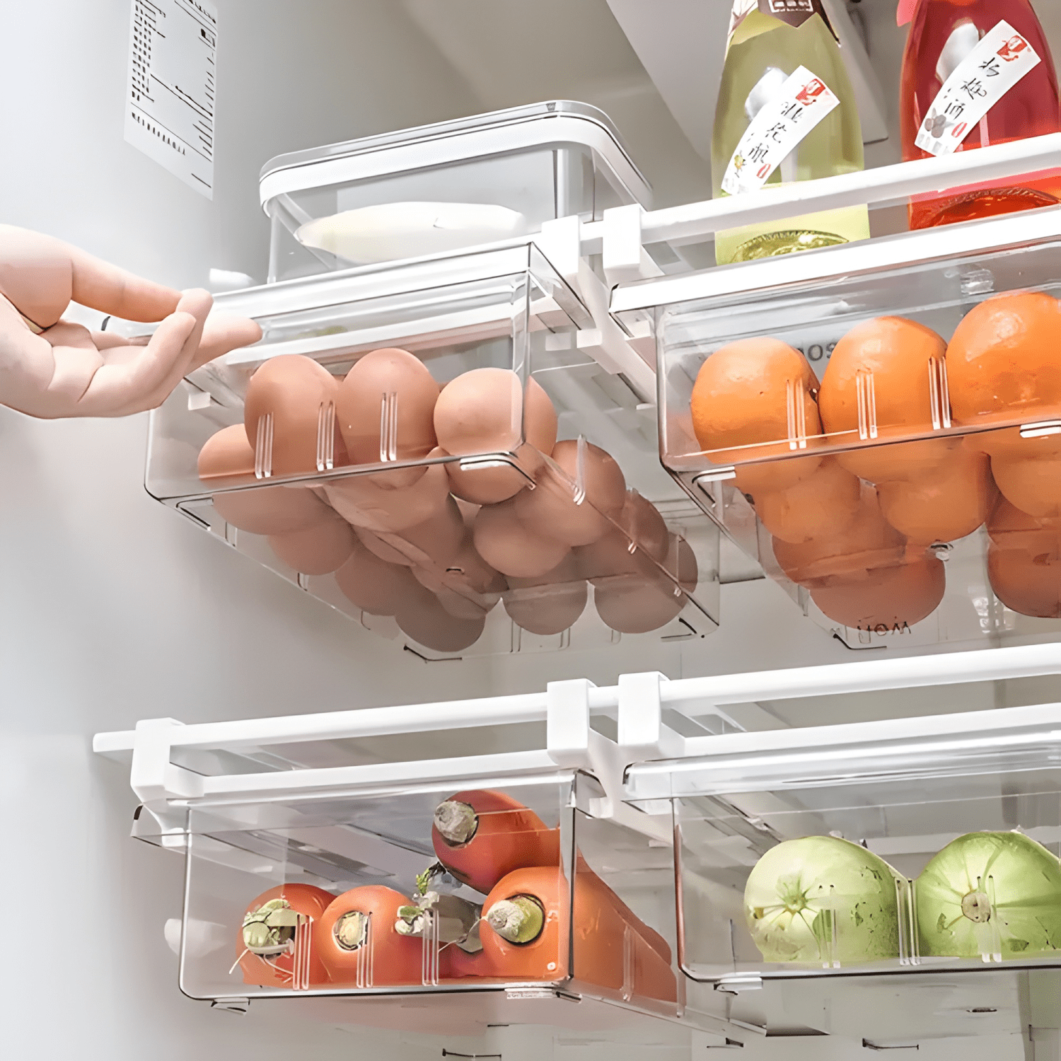 Organizador acrílico para refrigerador, frutas y verduras-2