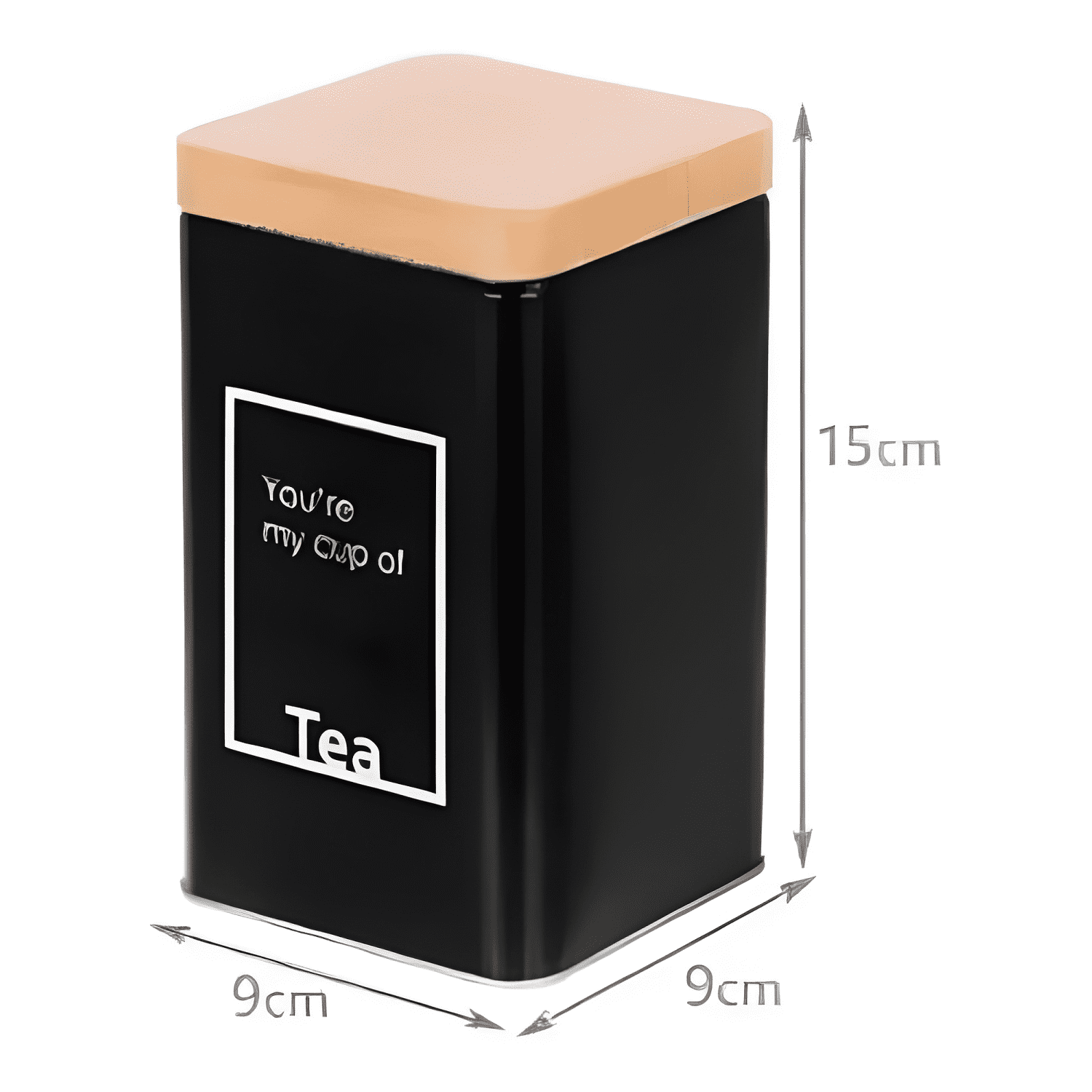 Tarro de almacenamiento rectangular para cocina, negro-4