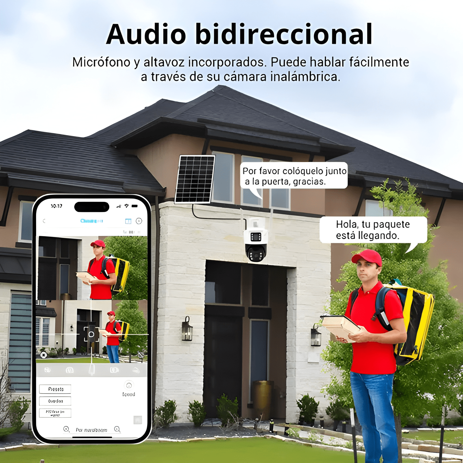 Cámara Solar360°exterior Wifi Inalámbrica Doble Lente4mp+32g-2