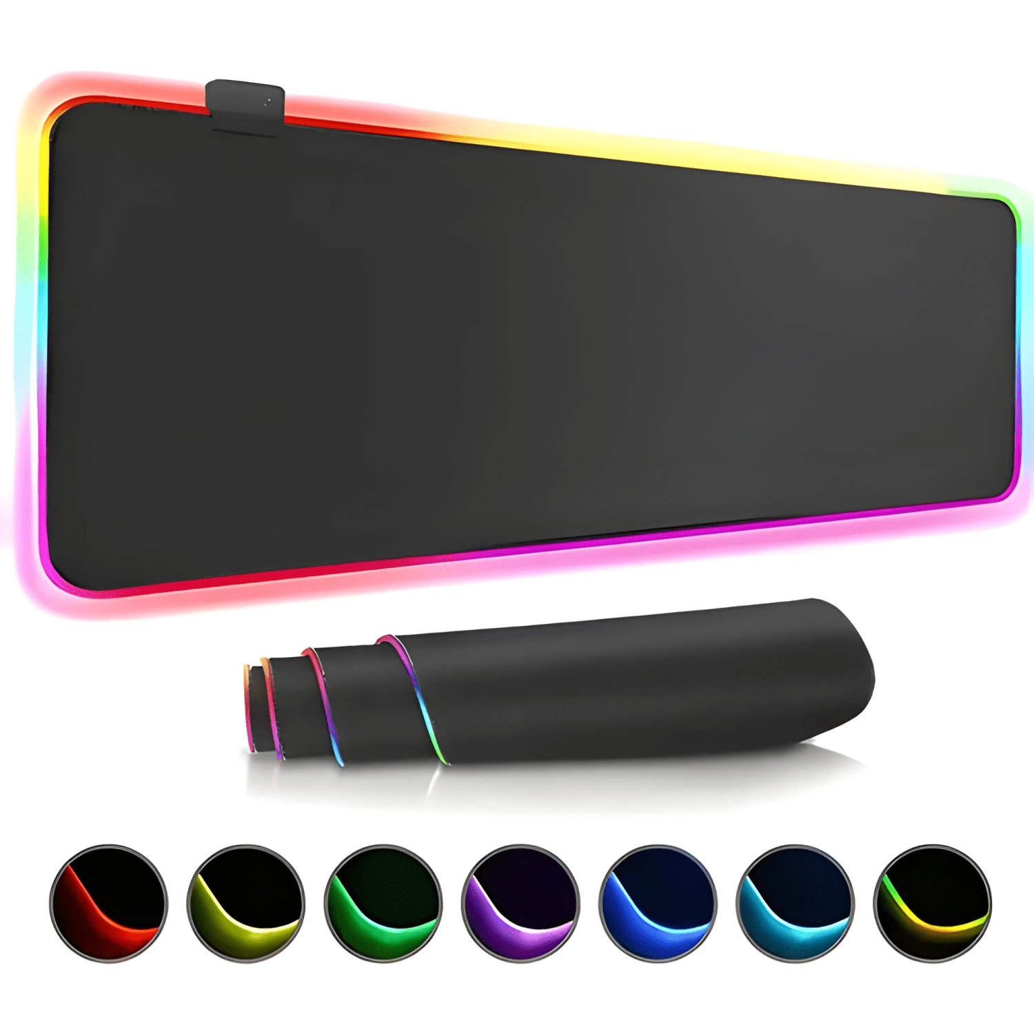 Mouse Pad Gamer, Luz Led Rgb, Waterproof, 80x30 Negro-4