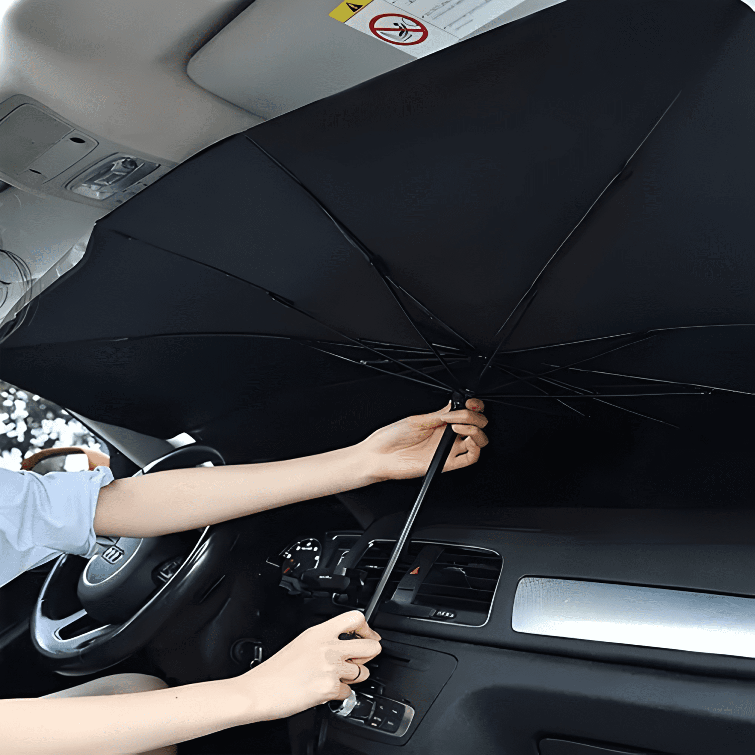 Quitasol Tipo Sombrilla para Auto Parabrisa Universal Plus-2