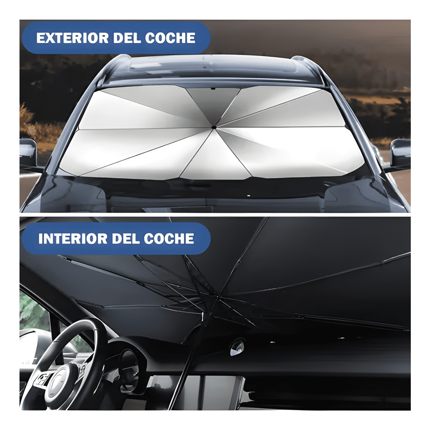 Quitasol Tipo Sombrilla para Auto Parabrisa Universal Plus-4