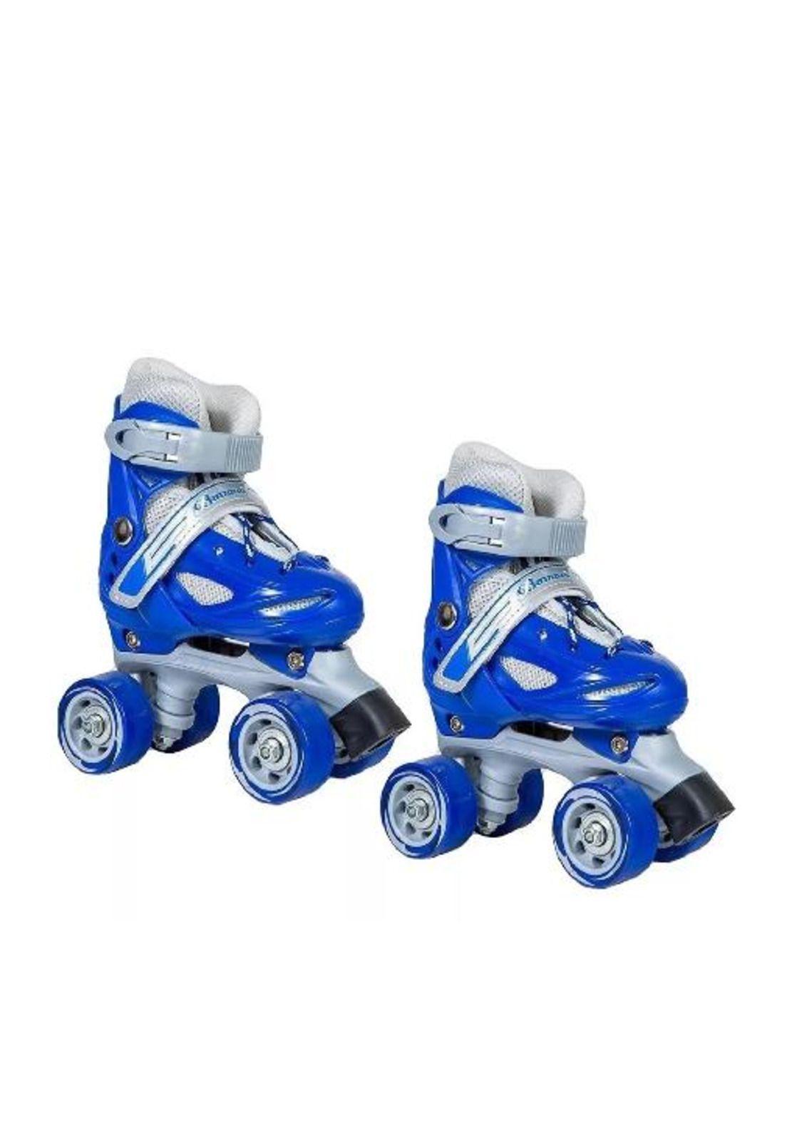 Patín 4 ruedas + set protección talla 29-32, azul-2