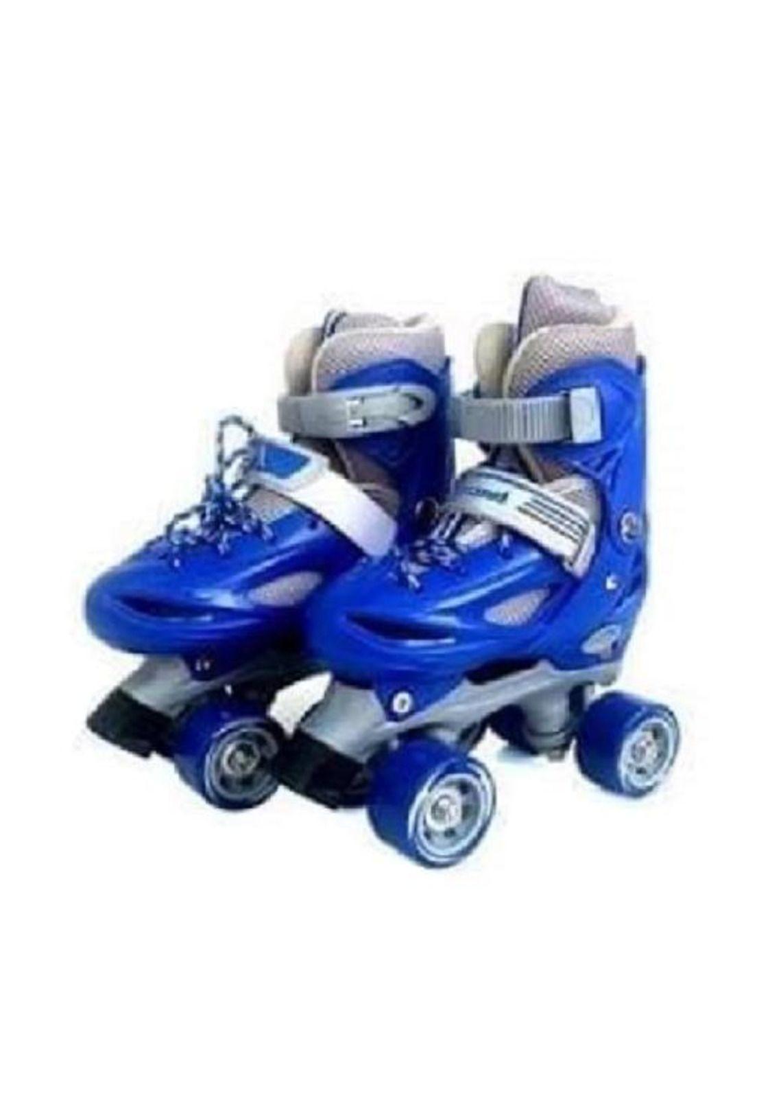 Patín 4 ruedas + set protección talla 29-32, azul-3