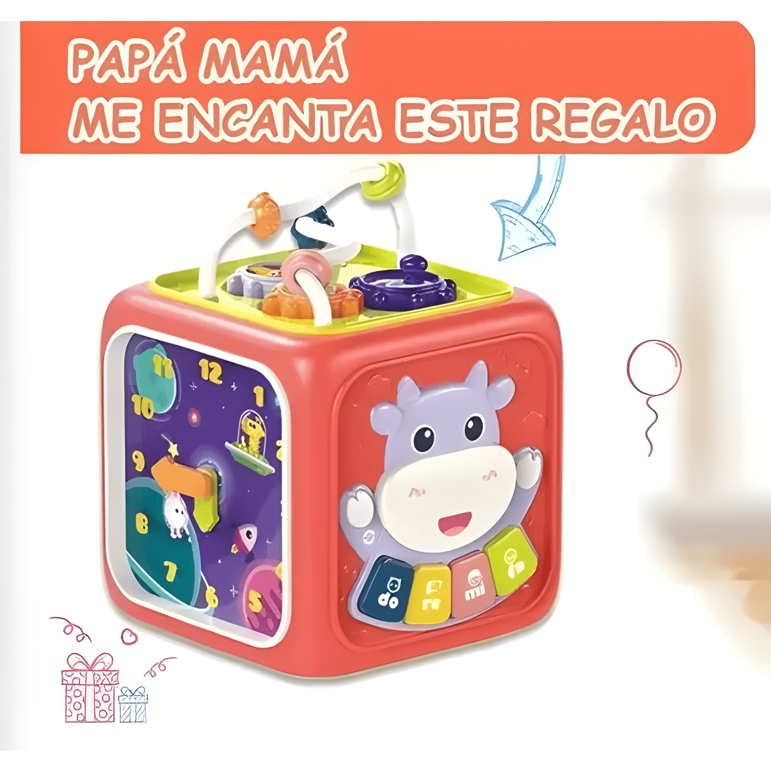 Juguete montessori educativo 6 en 1 cubo para bebé-0