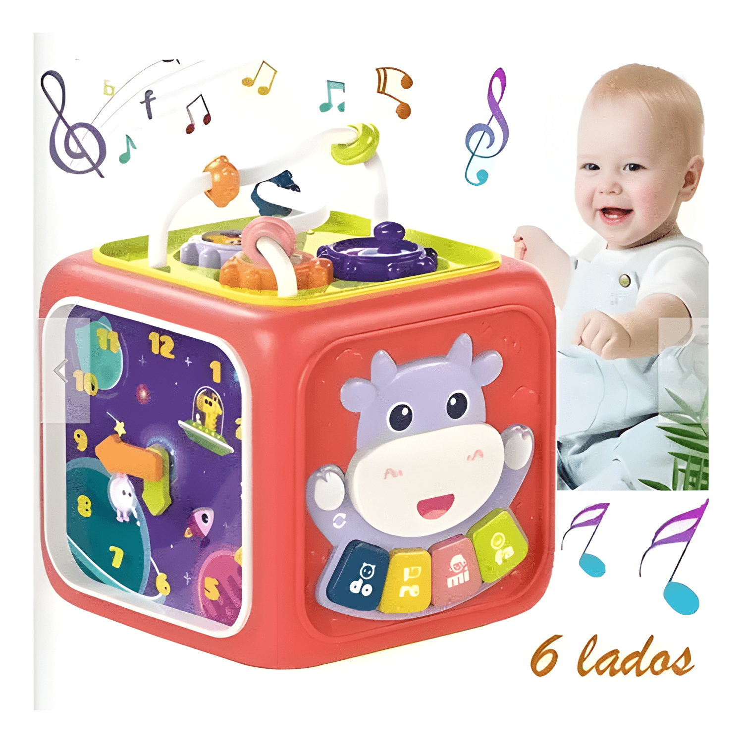 Juguete montessori educativo 6 en 1 cubo para bebé-1