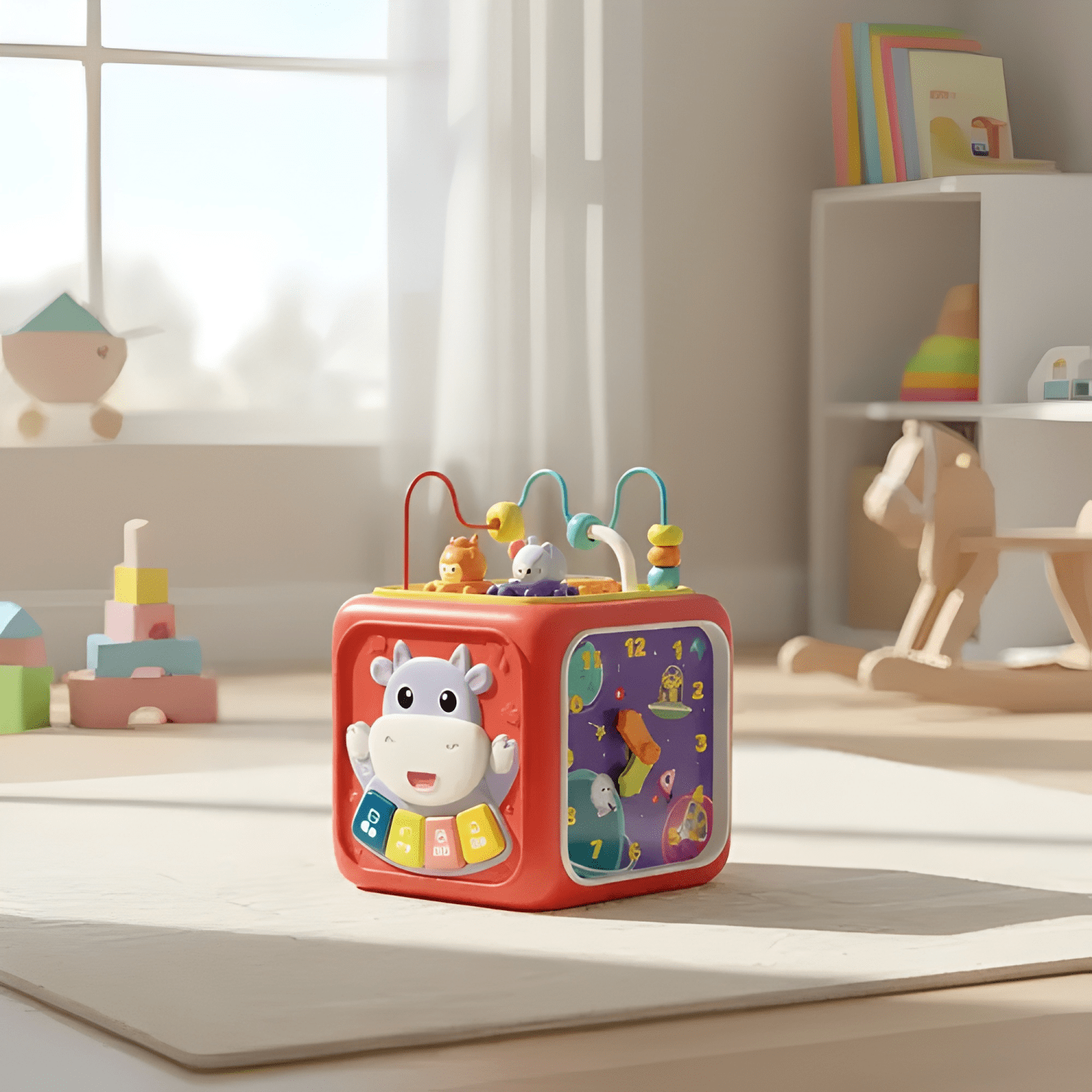Juguete montessori educativo 6 en 1 cubo para bebé-3