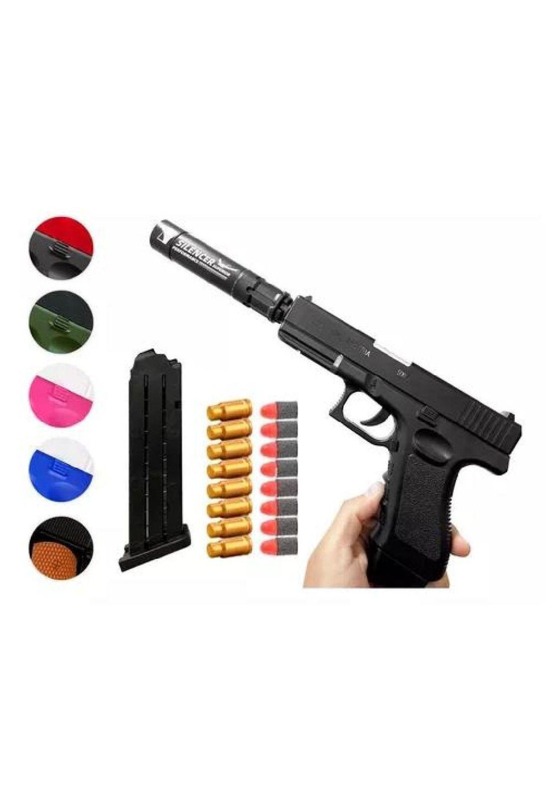 Glock 18 Juguete De Balines Blandos Y Silenciador Top Tiktok-0