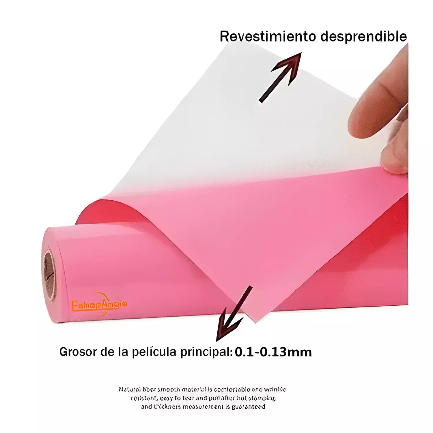 Vinilo Termotransferible PVC Para Textiles 60cm Por Rosa-1