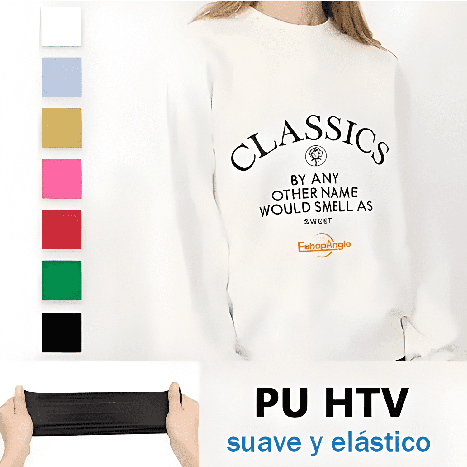 Vinilo Termotransferible PVC Para Textiles 60cm Por Rosa-3