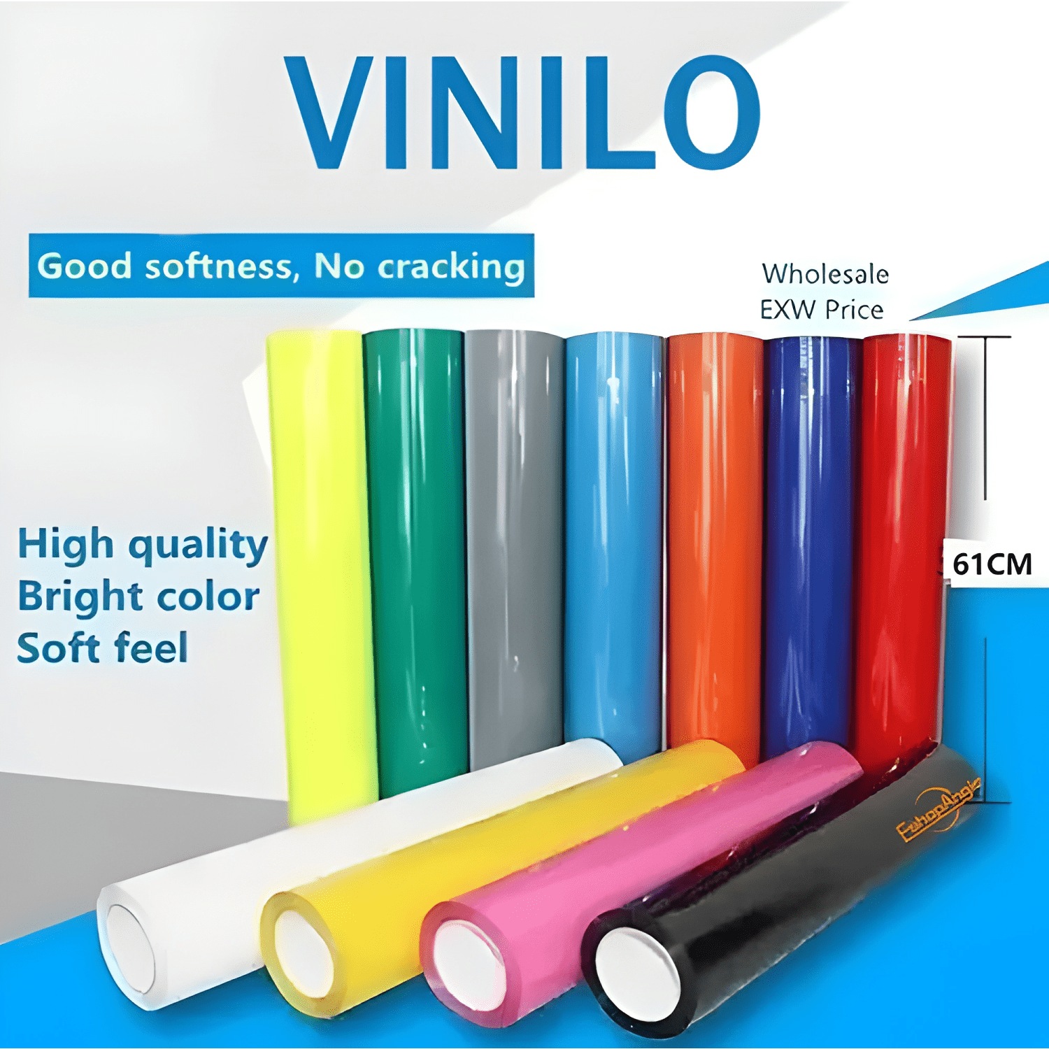 Vinilo Termotransferible PVC Para Textiles 60cm Por Rosa-4