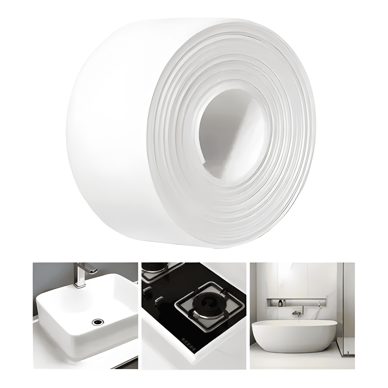 Tira Sellado Baño Impermeable Ducha Calafateo Cinta Adhesiva-0