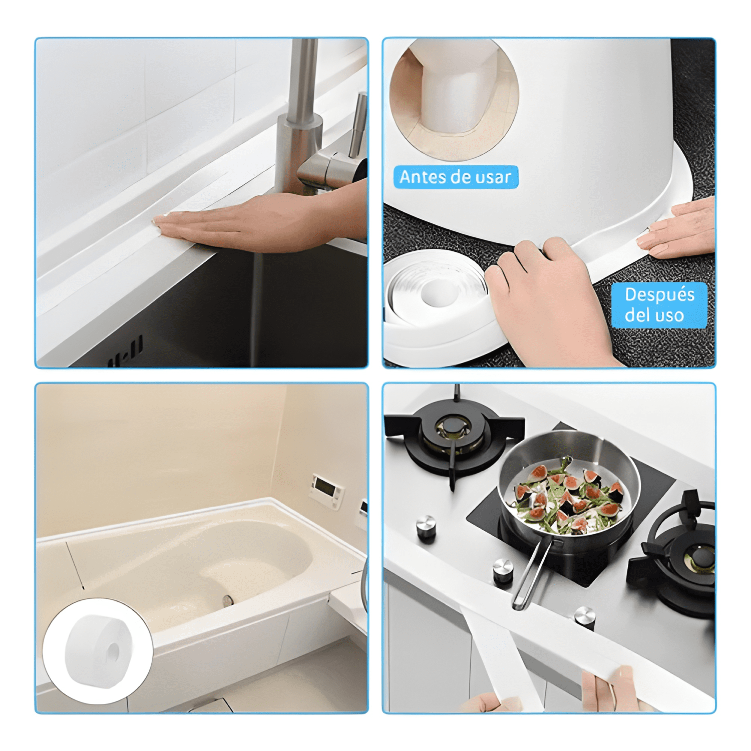 Tira Sellado Baño Impermeable Ducha Calafateo Cinta Adhesiva-2
