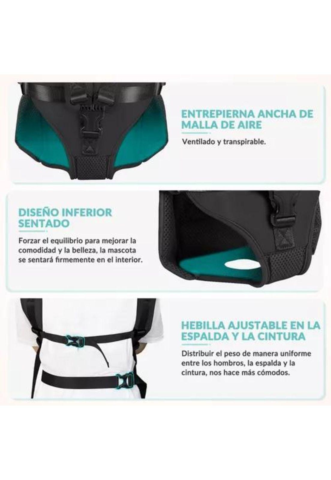 Mochila transportadora ajustable para mascotas perros S negro-2