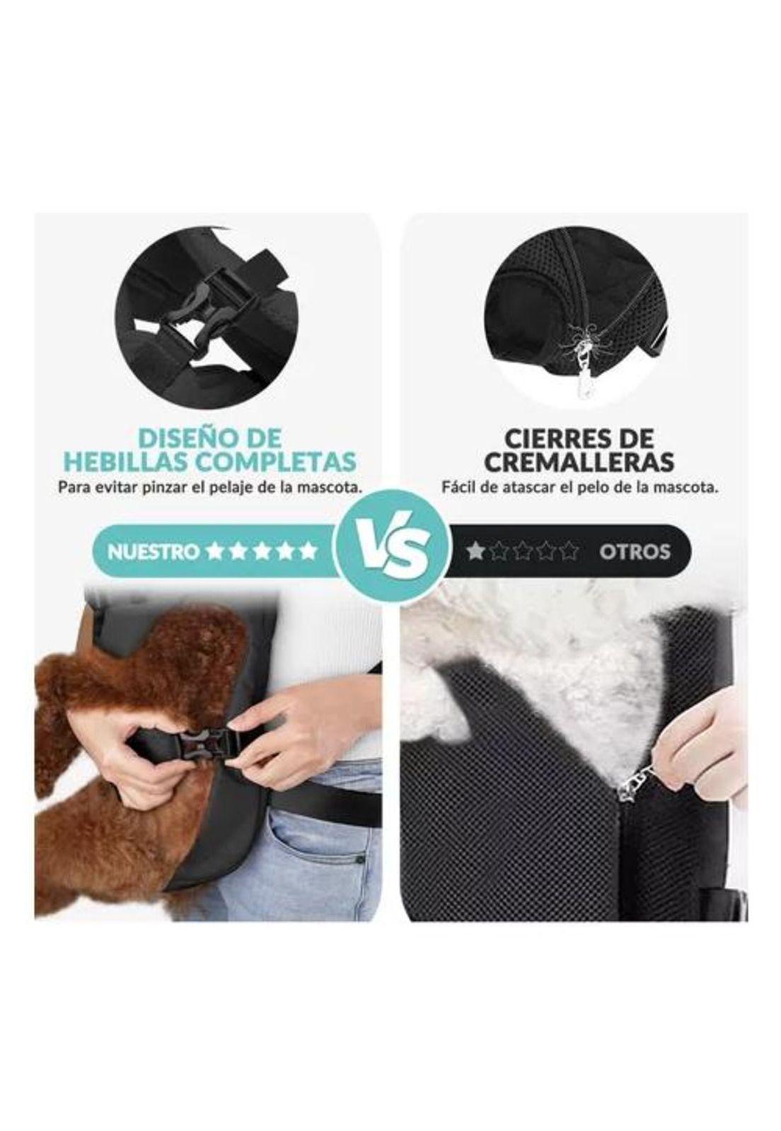 Mochila transportadora ajustable para mascotas perros S negro-3