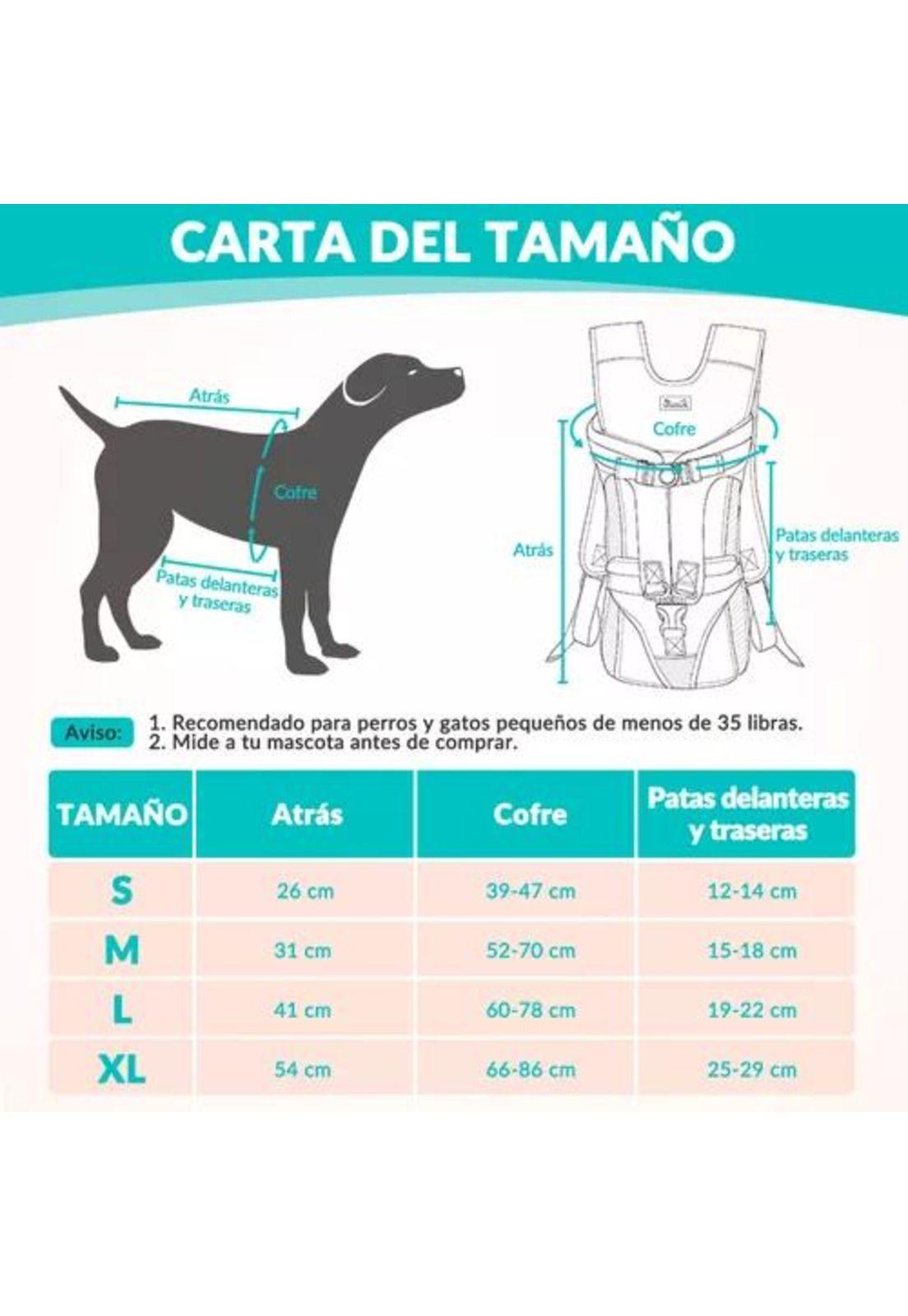 Mochila transportadora ajustable para mascotas perros S negro-5