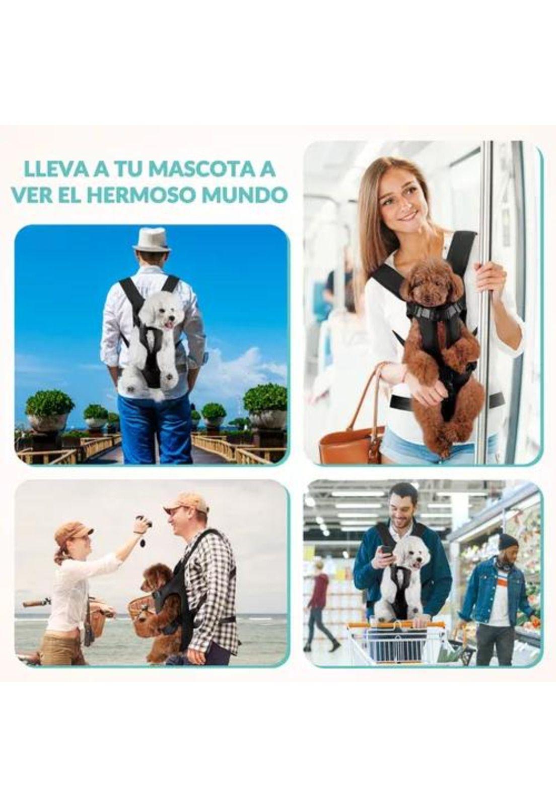 Mochila transportadora ajustable para mascotas perros S negro-6