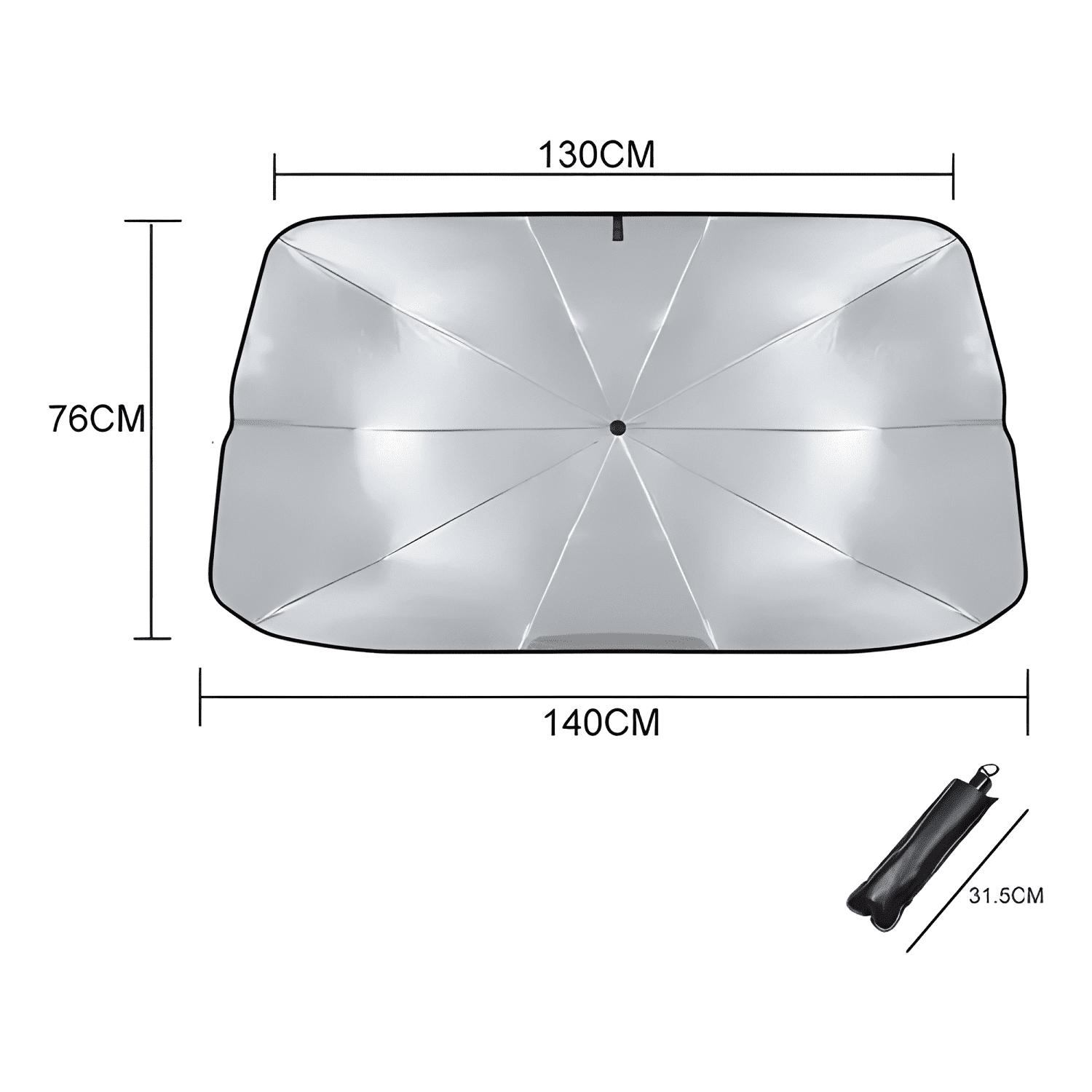 Quitasol Parasol Parabrisas de Auto Tipo Sombrilla Cubre Max-1