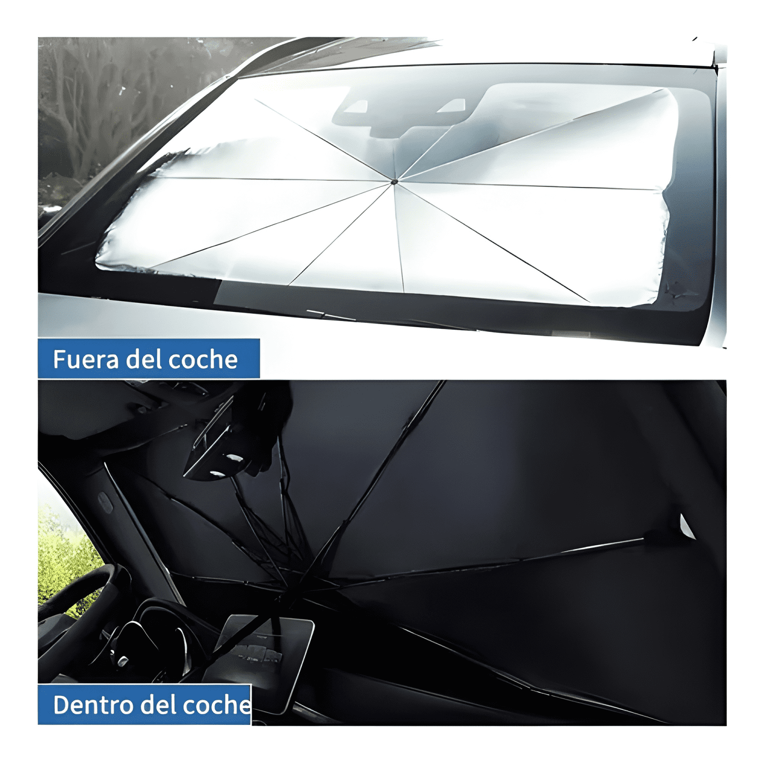 Quitasol Parasol Parabrisas de Auto Tipo Sombrilla Cubre Max-3