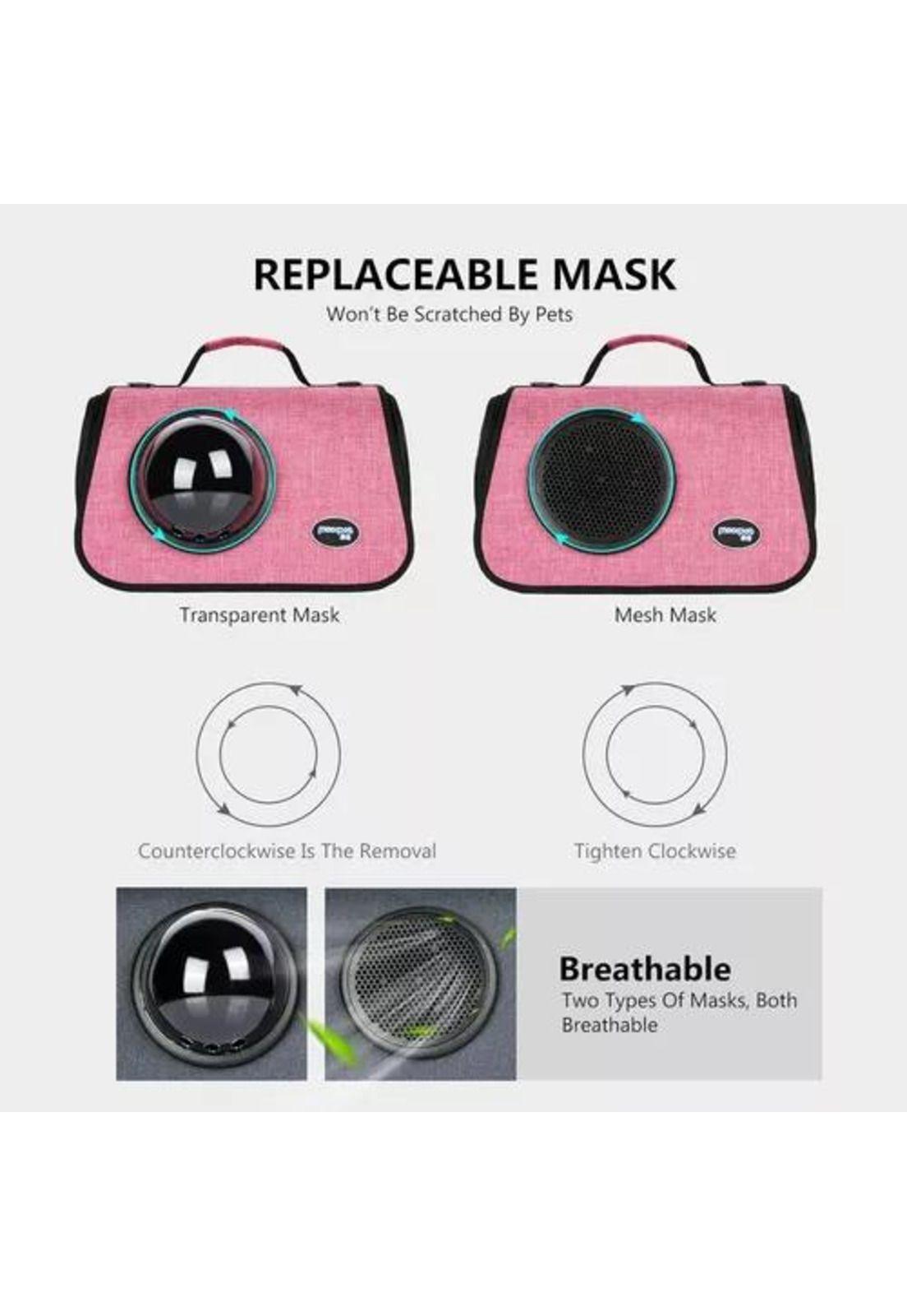 Bolso de transporte cápsula para mascotas malla transpirable fucsia-2