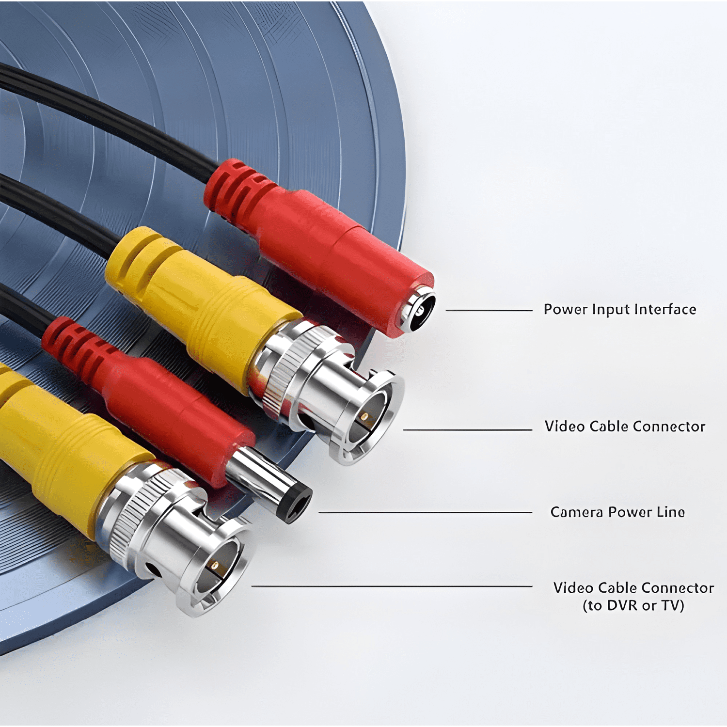 Cable Siamés CORTES 30m para Cámaras de Seguridad con-2