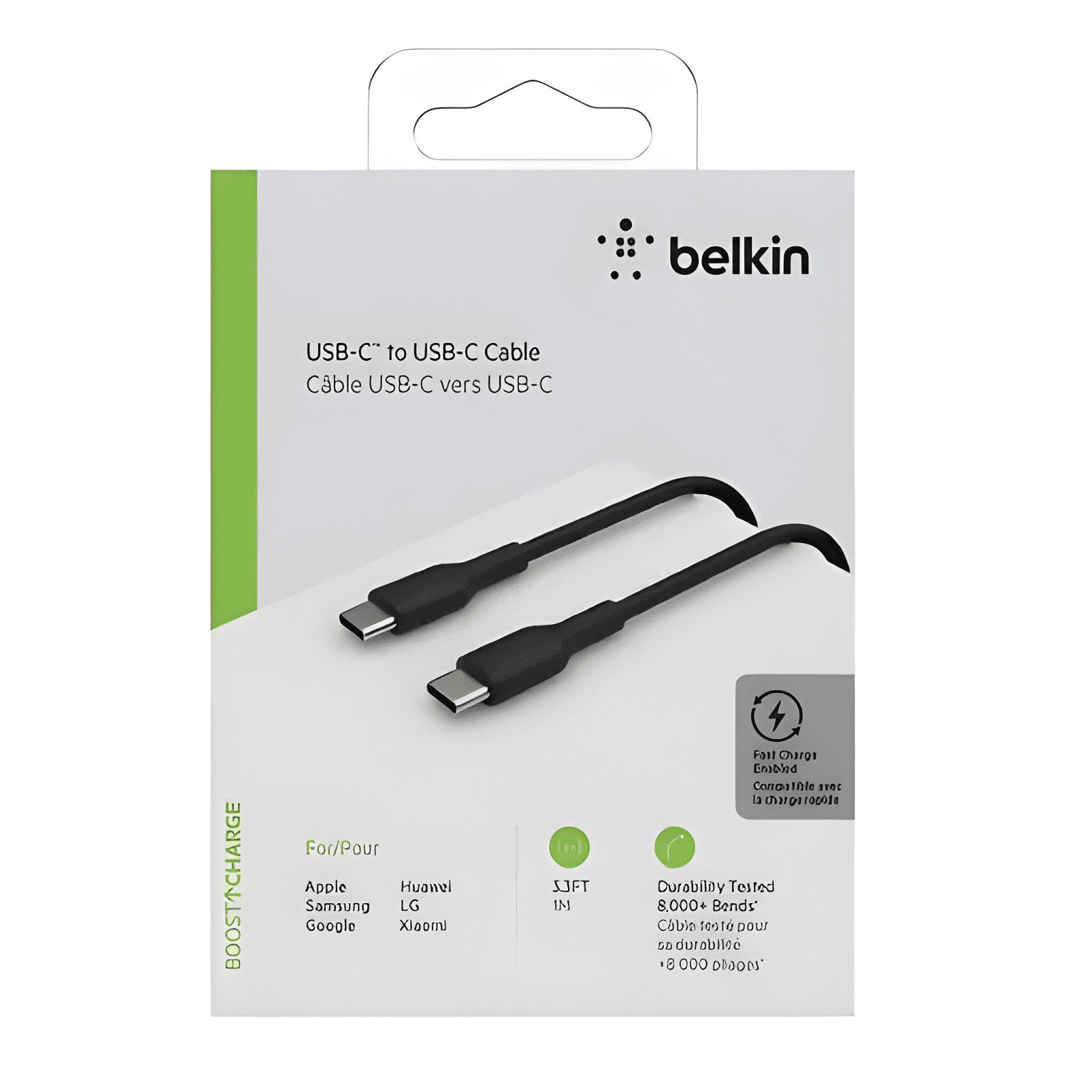 Cable USB-C a USB-C belkin cab003bt1m carga rápida 1m-4