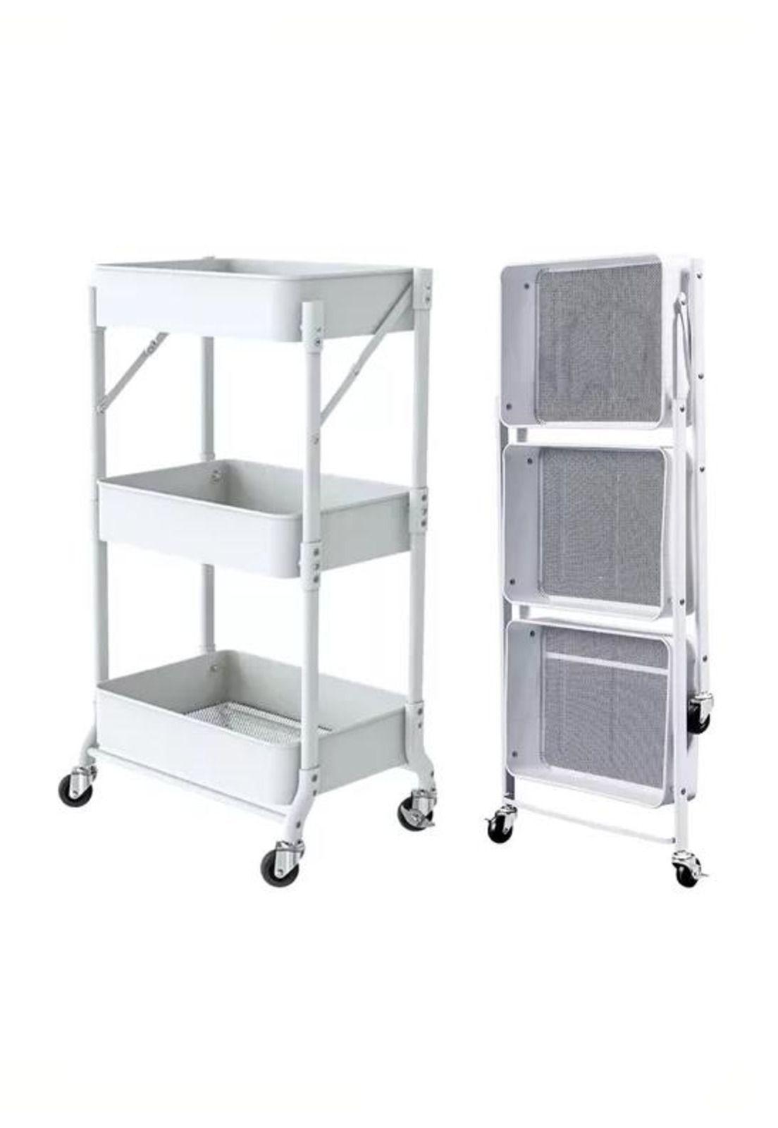 Organizador Carro Plegable Multiuso 3 Niveles Blanco-2