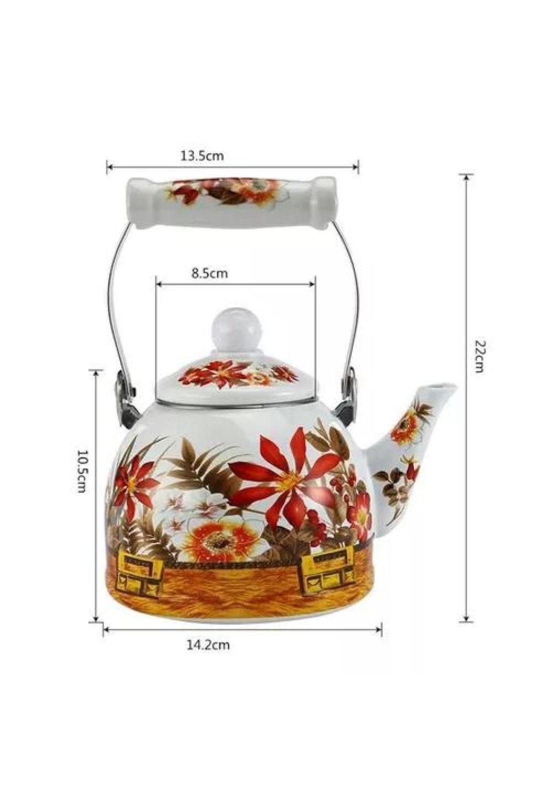 Tetera 2 Litros - Generico, Esmaltada, Diseño Flores-2