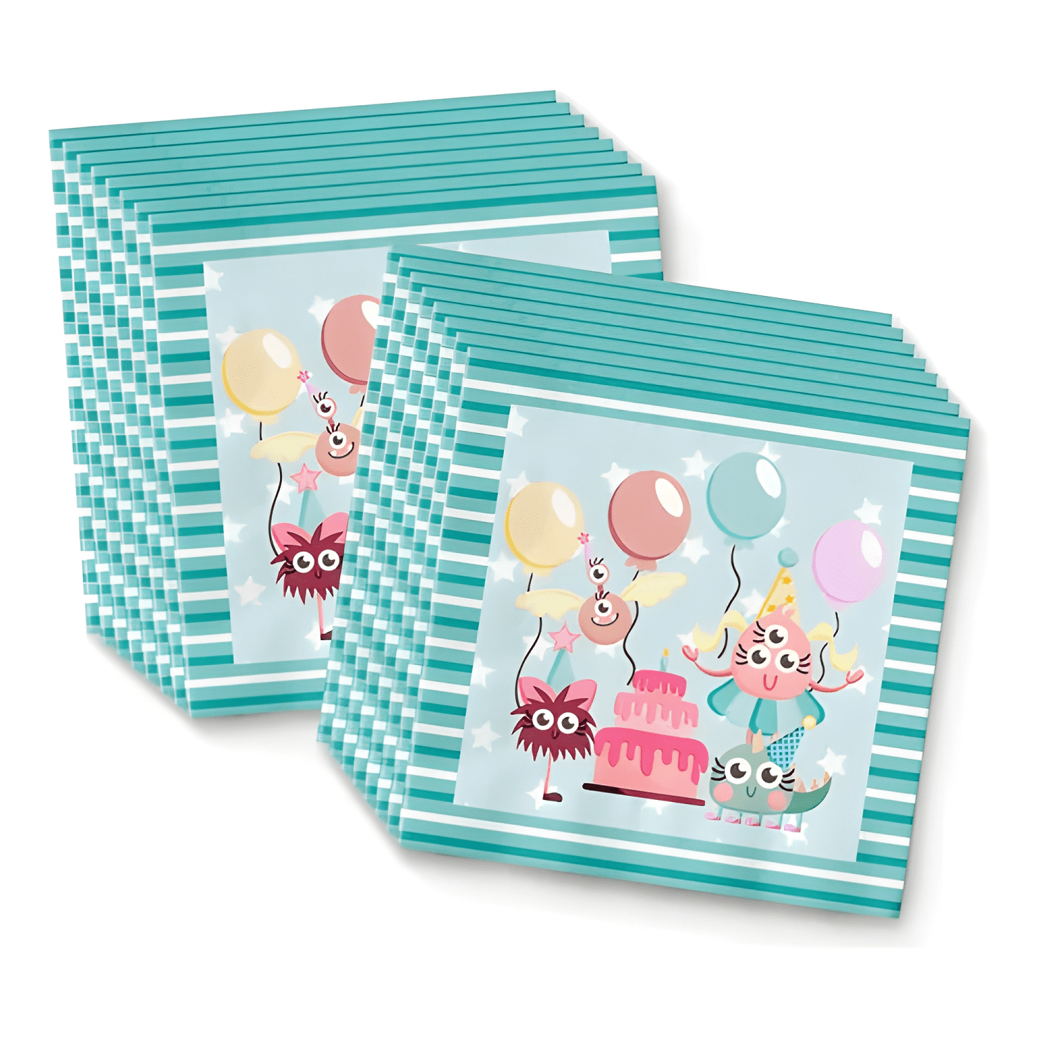 Set de vajilla para fiesta infantil con diseño monstruos...-3