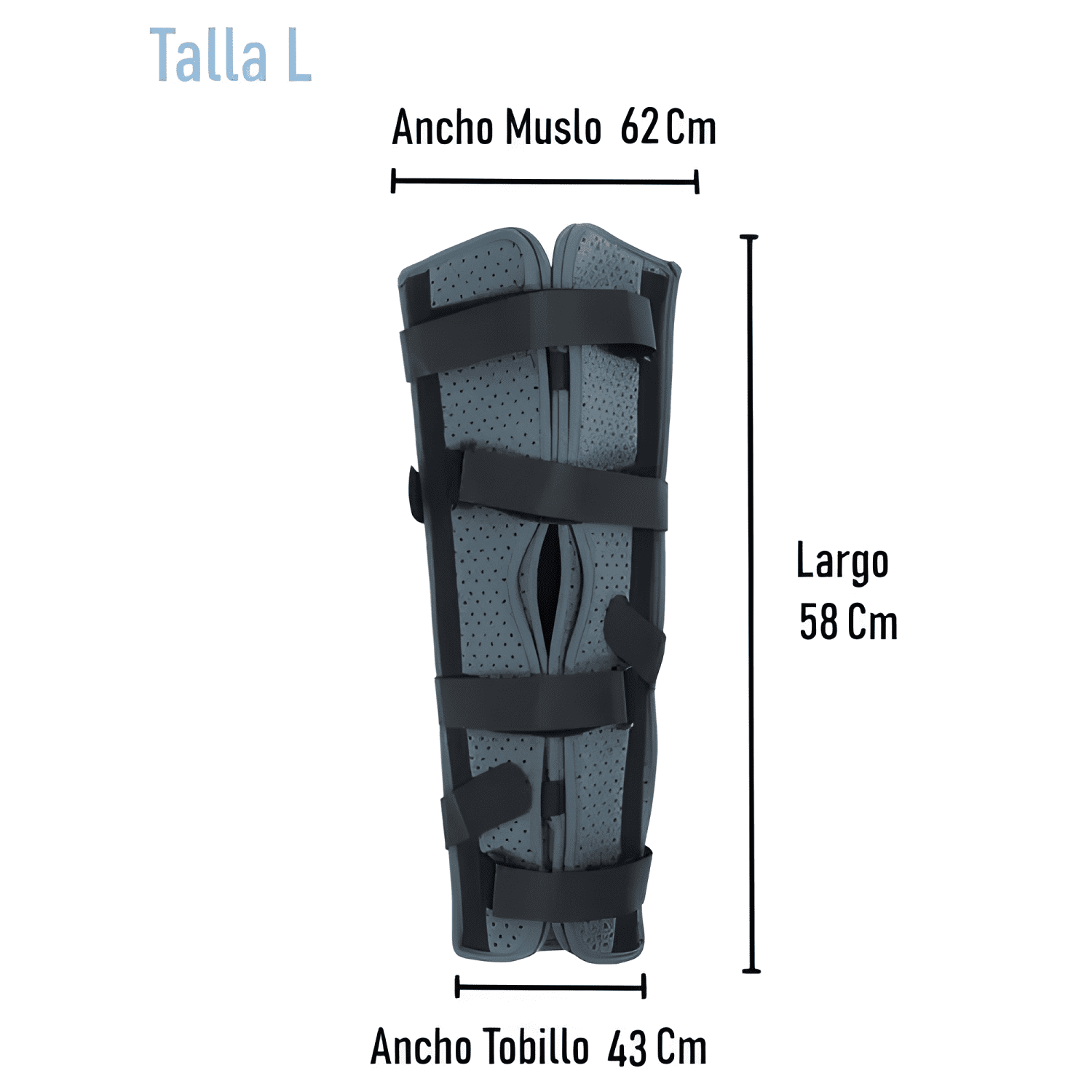 Inmovilizador ortesis de rodilla ajustable largo talla L-3