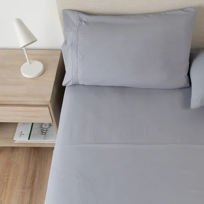 Sabana 1800 hotel ultra suave funda bordada 1.5 plaza color gris-0