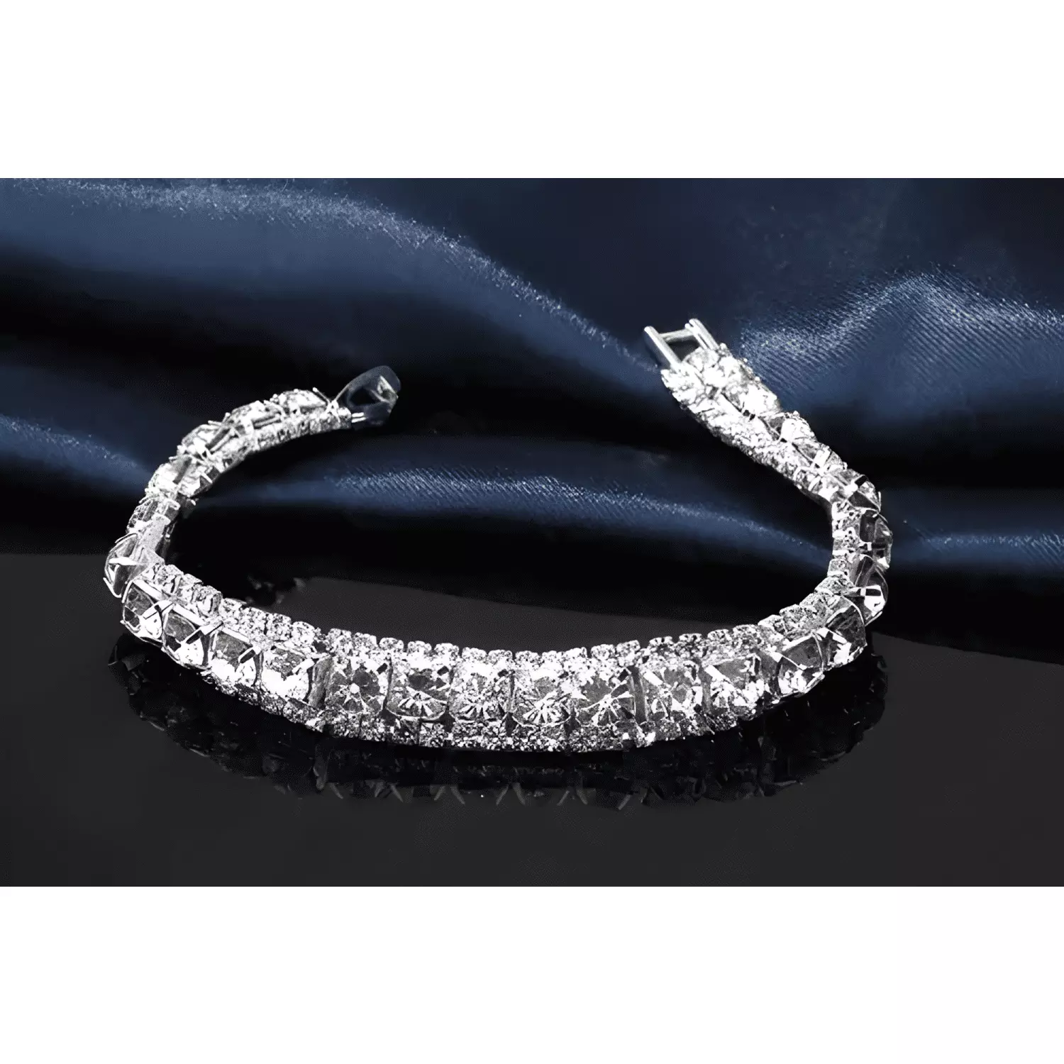 Pulsera plata 925 para dama mujer elegante circón cristal #3-2