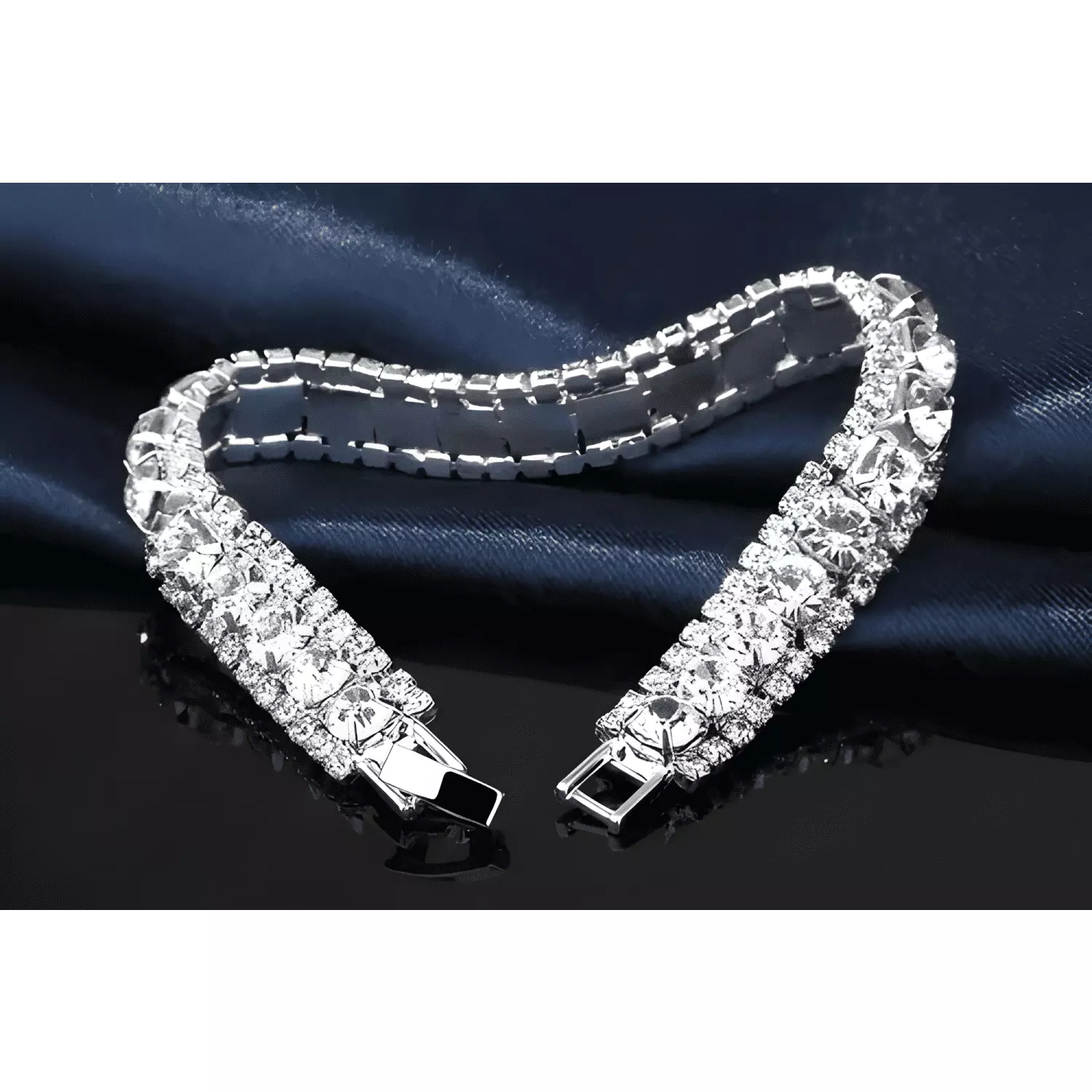 Pulsera plata 925 para dama mujer elegante circón cristal #3-3
