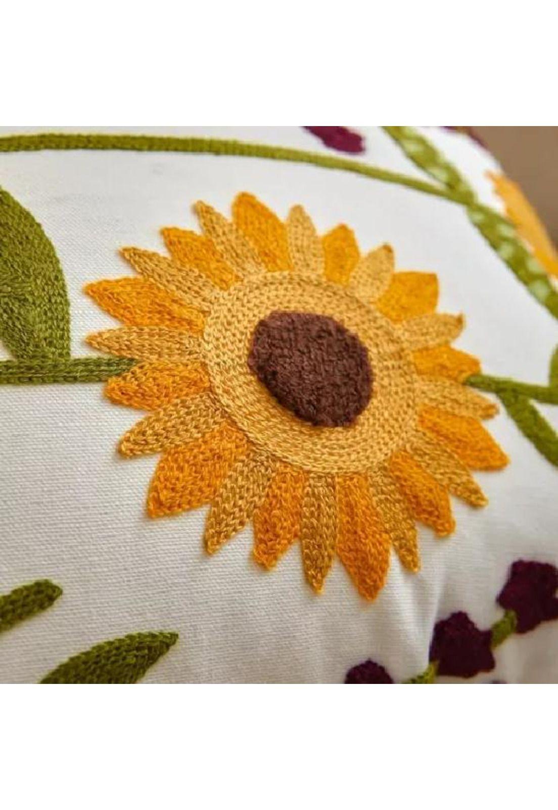 Pack de 4 Fundas para Cojines Sin Relleno con Diseños Bordados Amarillo 2-2
