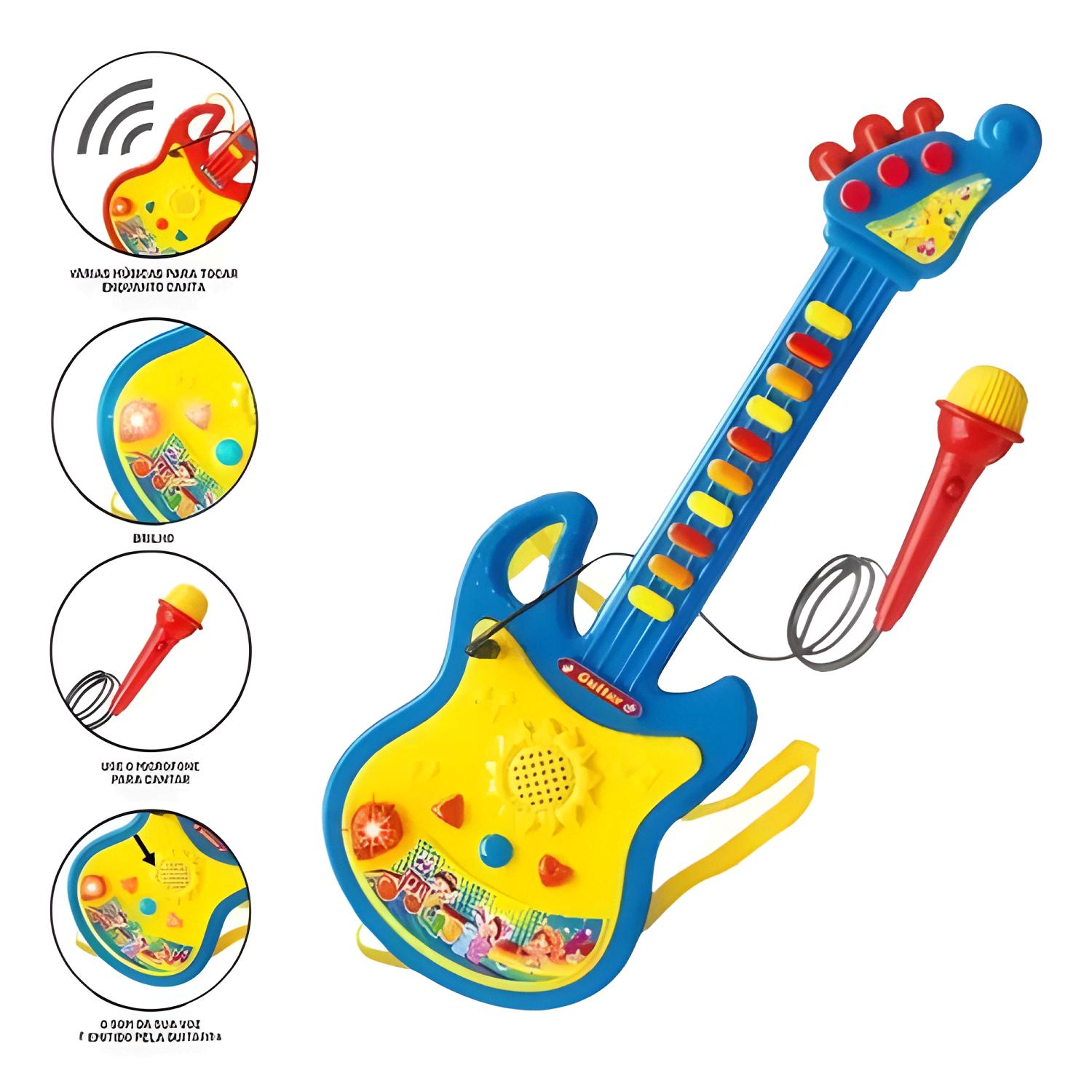 Guitarra musical micrófono karaoke juguete niños-2