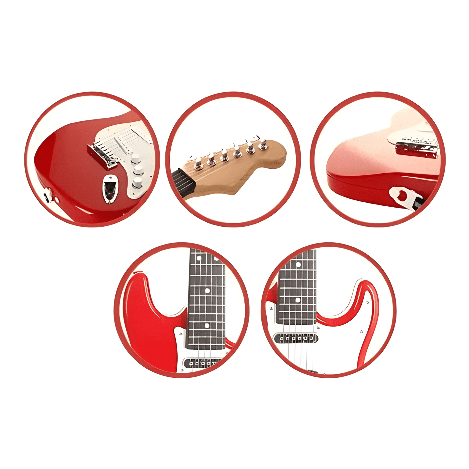 Crusec guitarra eléctrica de simulación para niños Rojo-2