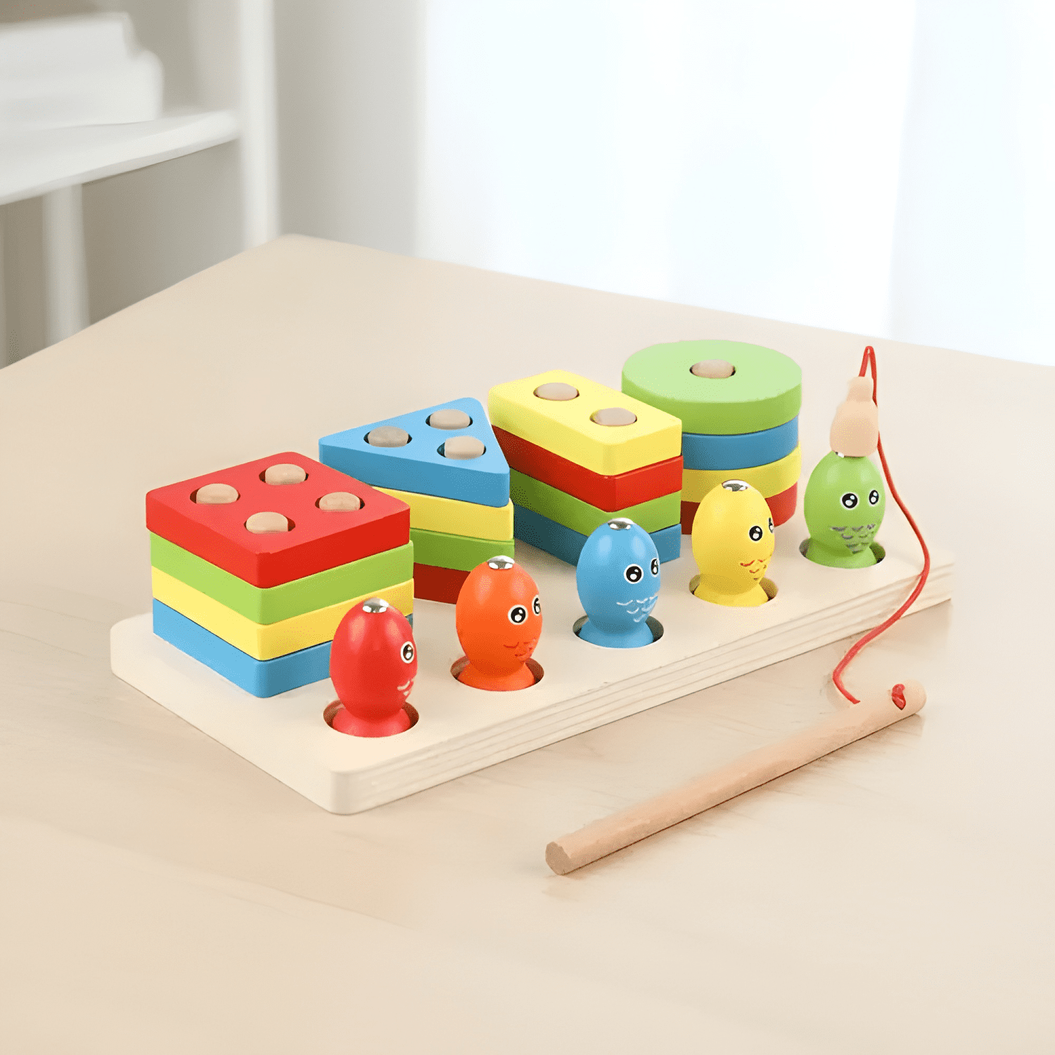 Juego de encaje pesca magnético y encaje montessori-2