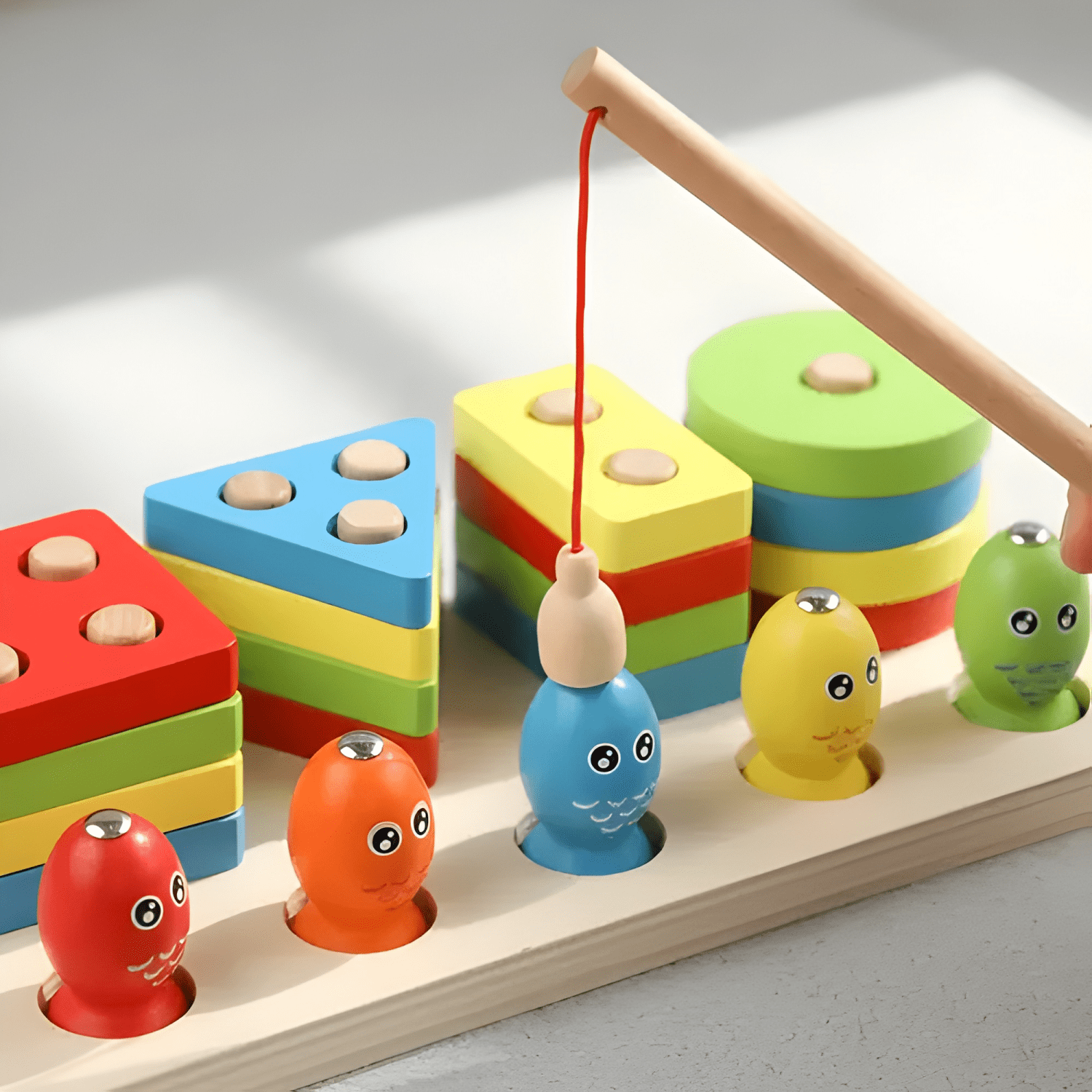 Juego de encaje pesca magnético y encaje montessori-4