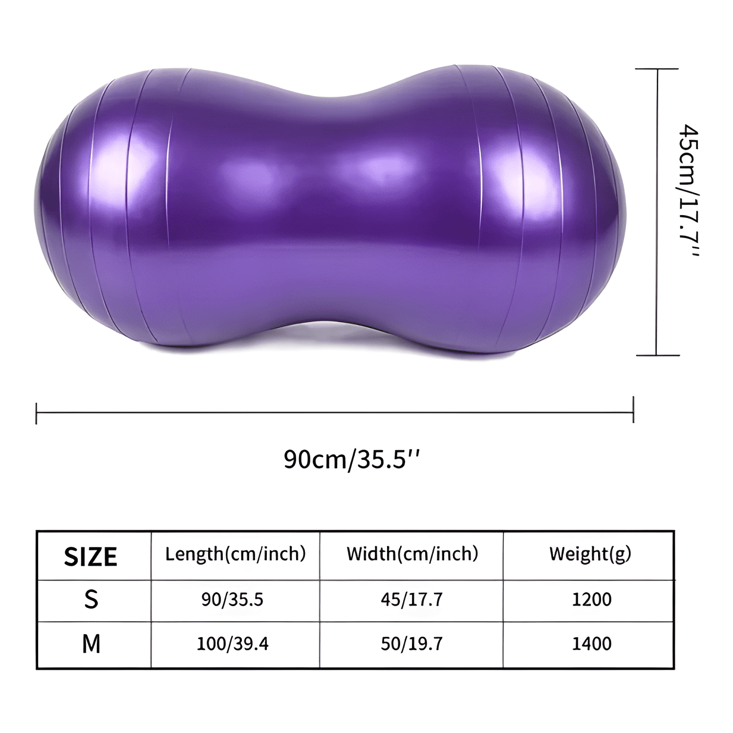 Balón ovalado pilates yoga tipo maní 90x45cm #3-3