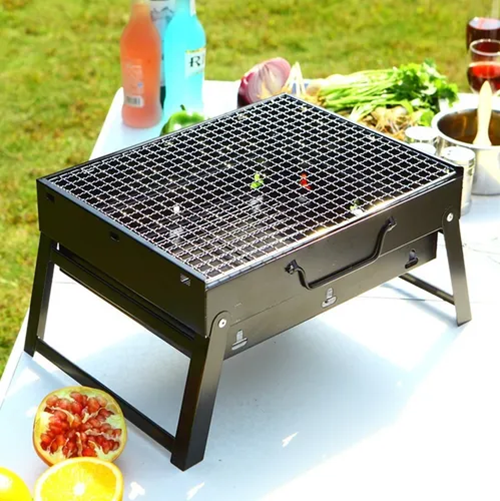 Parrilla móvil Genérica Genérica 33cm de ancho 30cm de alto 24cm de profundidad negra-2