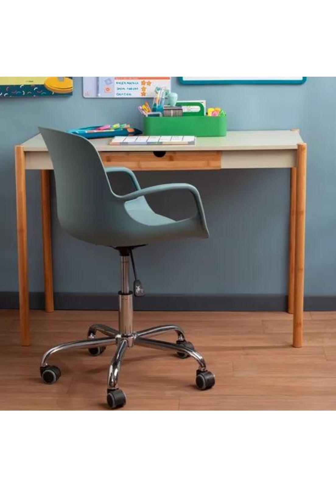 Silla de escritorio con brazos Casaideas color turquesa-3