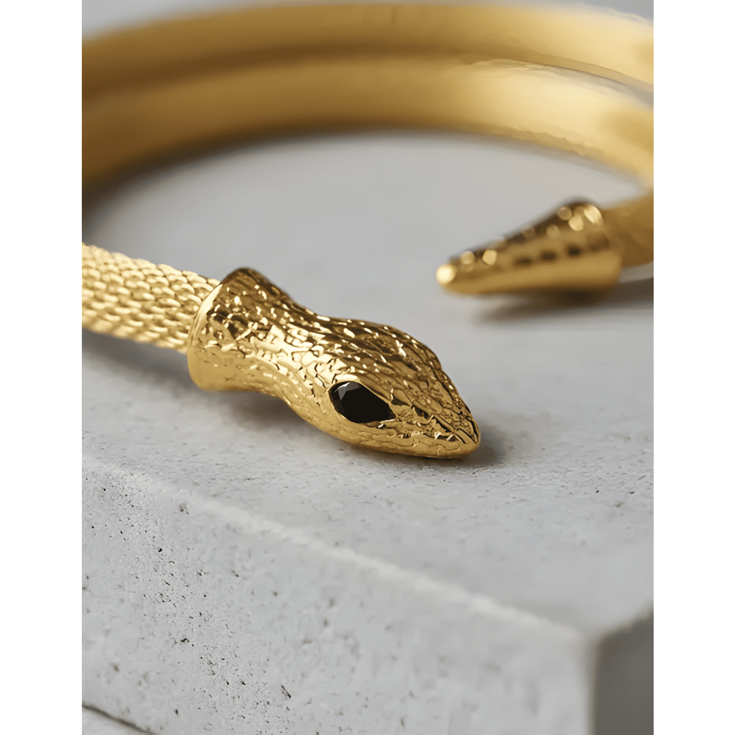 Brazalete serpiente doble vuelta ajustable tendencia Dorado-2