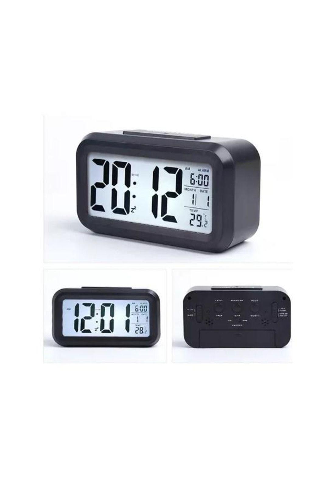 Reloj despertador pantalla led fecha temperatura alarma c...-5
